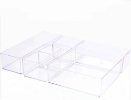 Hermia Organizador de Cajones de Plástico Transparente para Cocina y Oficina